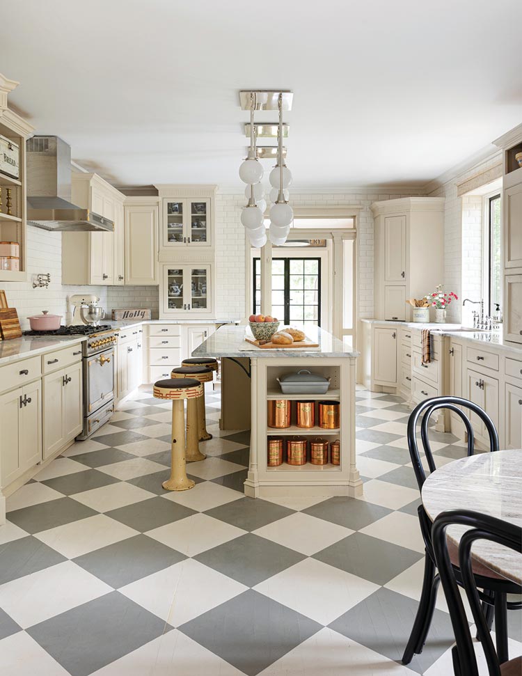 kitchen with French bakery in renovated 1920s bungalow