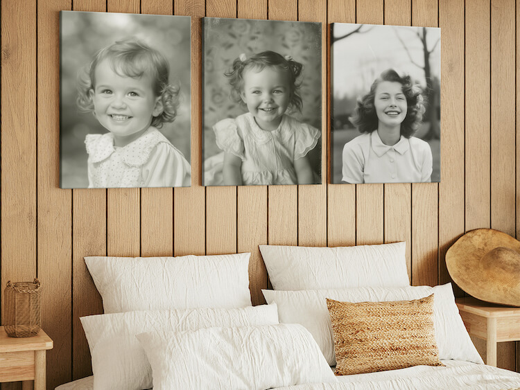 black and white canvas prints with personal photos