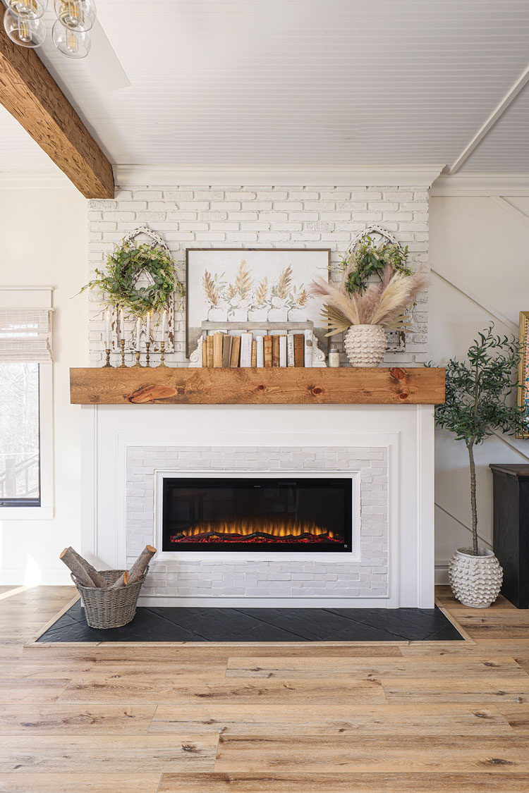 DIY fireplace surround in modern farmhouse