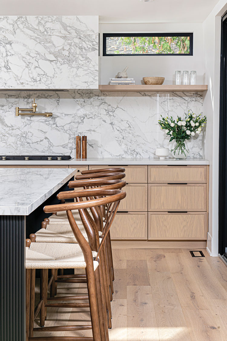 wishbone barstools in neutral kitchen