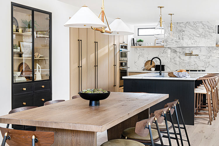 wide angle view of renovated kitchen in Ontario home