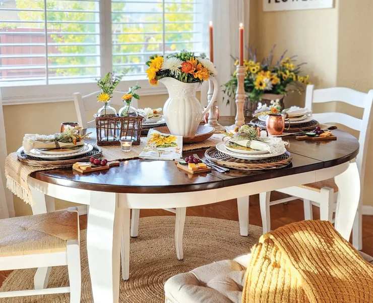 sunflower tablescape for late summer or early fall