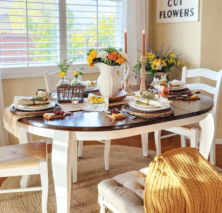 sunflower tablescape for late summer or early fall