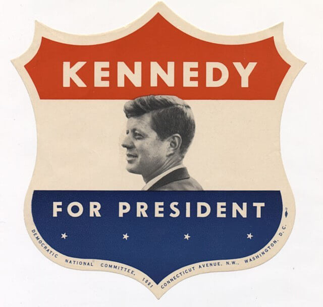 John F Kennedy campaign sticker