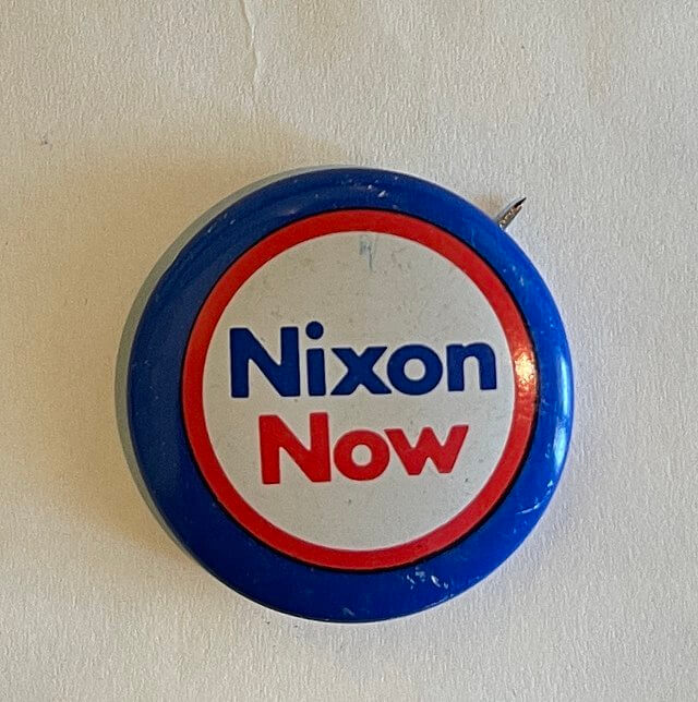 vintage political pin from Nixon campaign