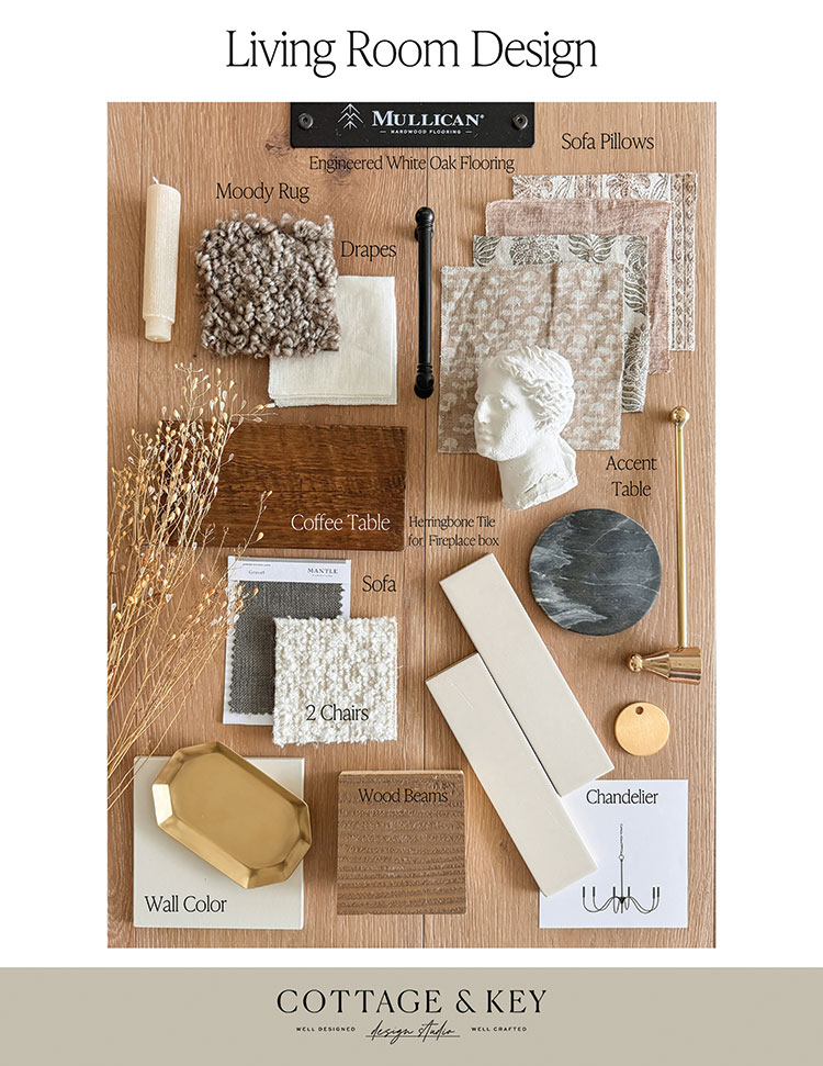 living room moodboard for Project House Austin