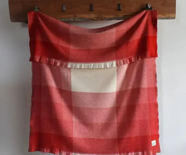 twilight wool blanket in gradient red