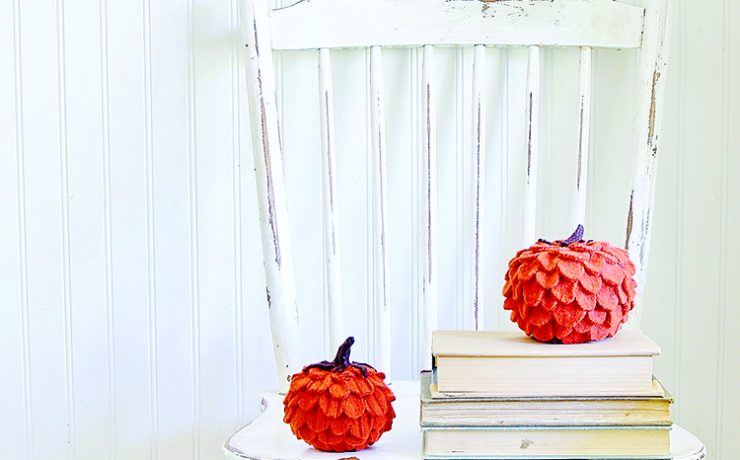 DIY felted wool pumpkins