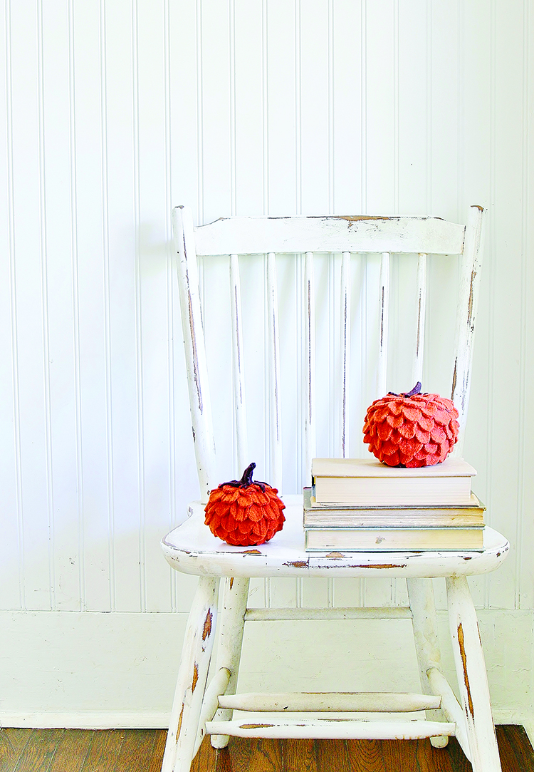 DIY felted wool pumpkins