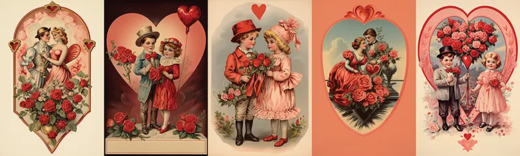 vintage Valentine's cards