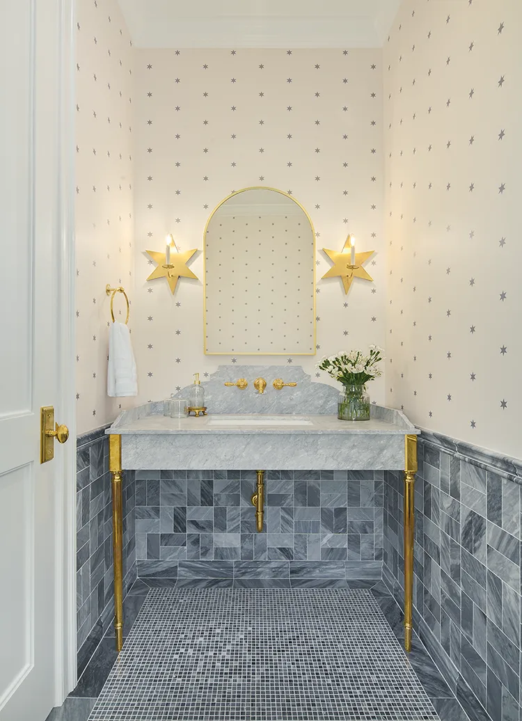 gradient blue-gray tile in Project House Utah bathroom