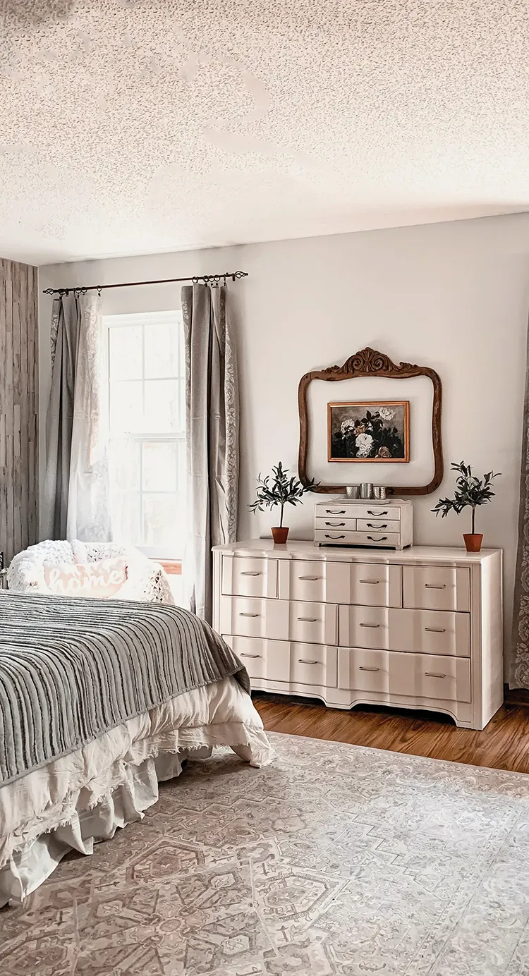 neutral bedroom in home of Lynn Langford 2025 Brand Ambassador