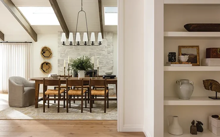 farmhouse meets vineyard style dining room