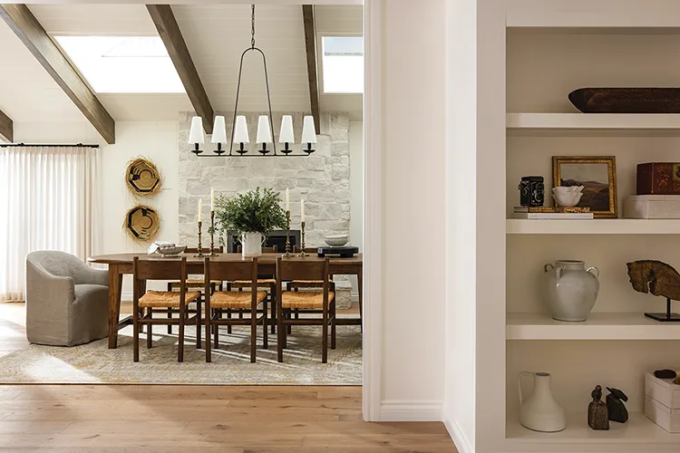 farmhouse meets vineyard style dining room