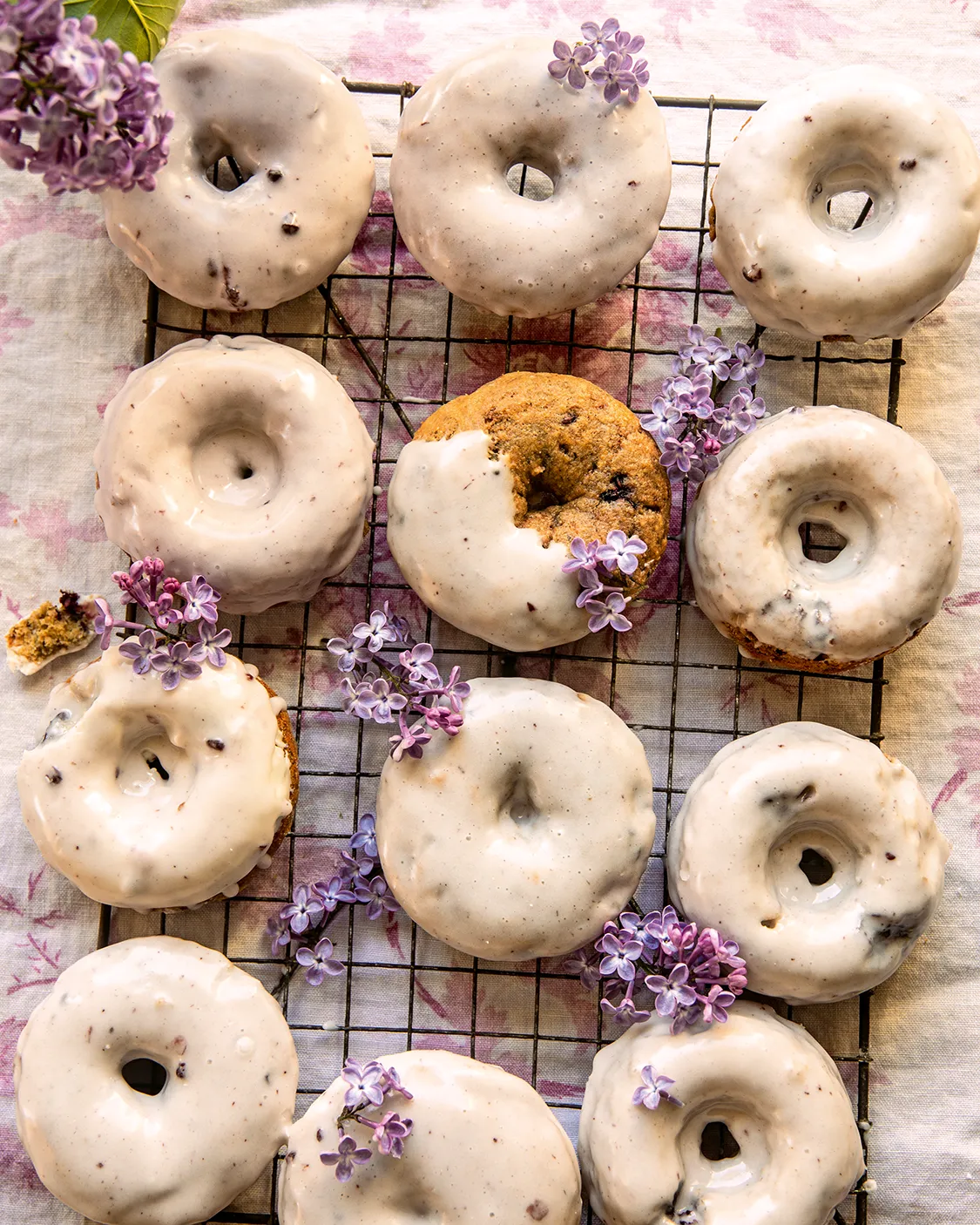 baked blackberry lavender doughnuts