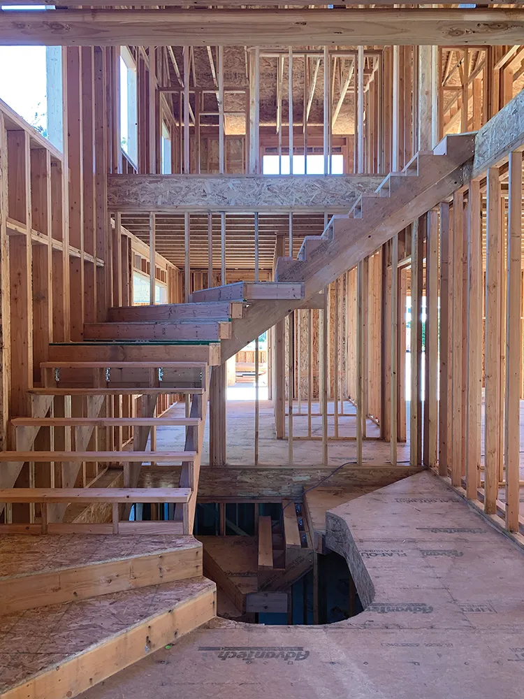 staircase in progress in Project House Utah