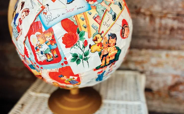 DIY vintage Valentine globe