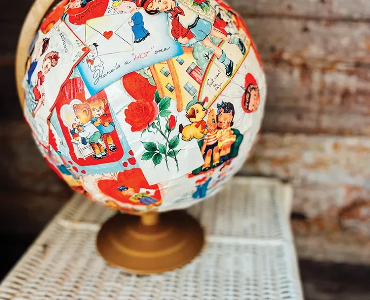 DIY vintage Valentine globe