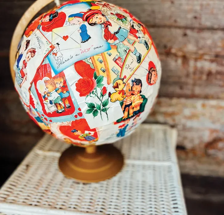 DIY vintage Valentine globe