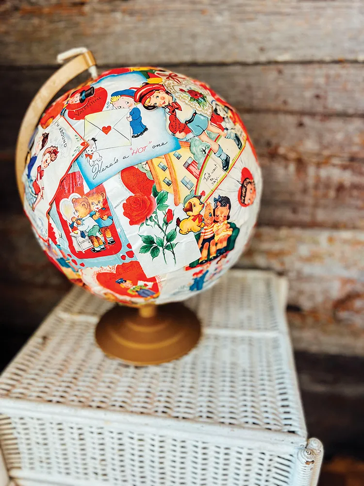 DIY vintage Valentine globe