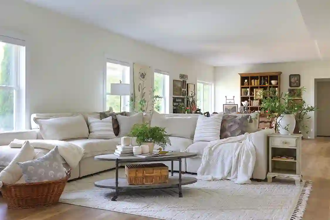 white living room in expansive dream home