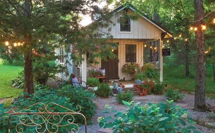 garden shed on expansive dream home property in Michigan