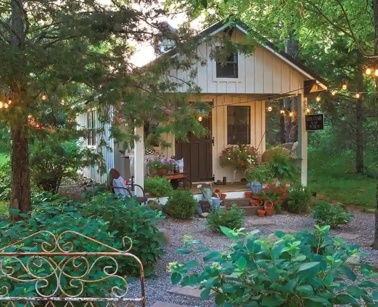 garden shed on expansive dream home property in Michigan