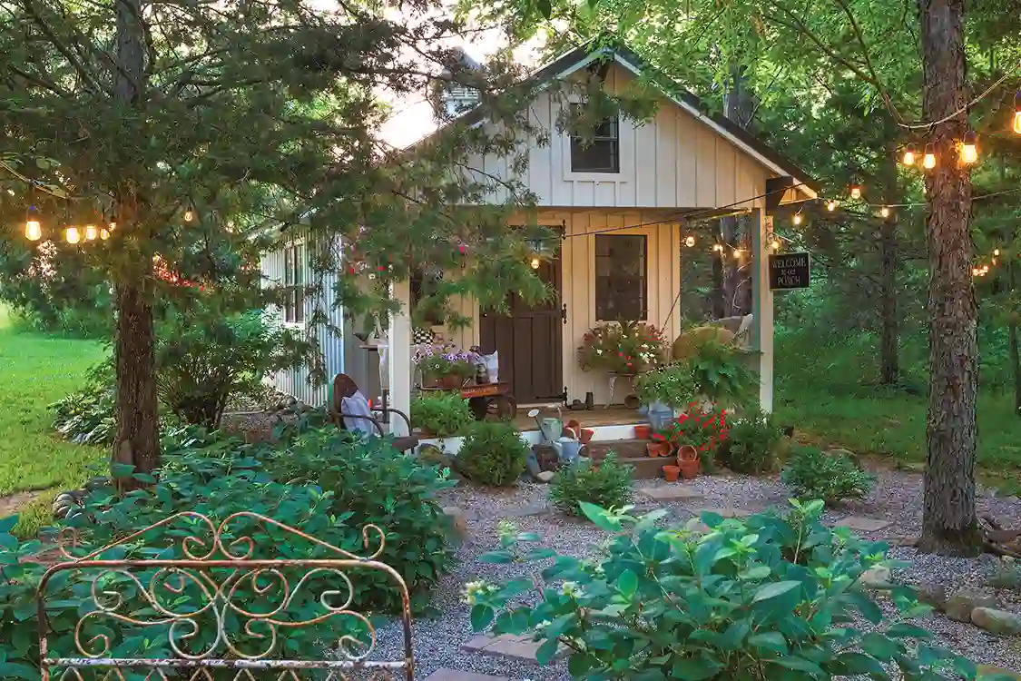 garden shed on expansive dream home property in Michigan