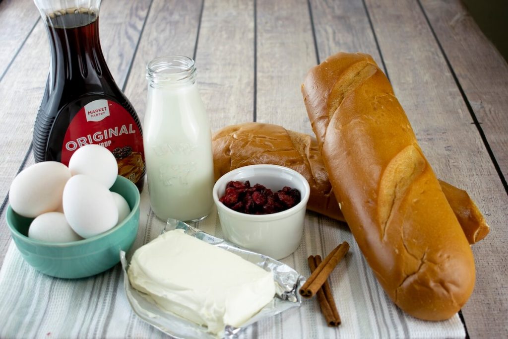 brunch ingredients for Cranberry Strata