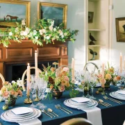 flowers as centerpiece in spring tablescape