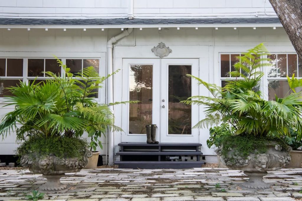 exterior back door entryway of 1890 farmhouse