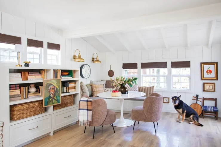 dining nook in renovated cozy home with character