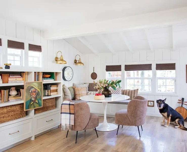 dining nook in renovated cozy home with character