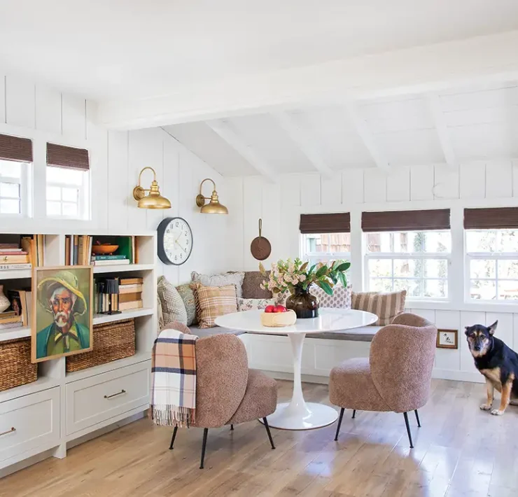 dining nook in renovated cozy home with character