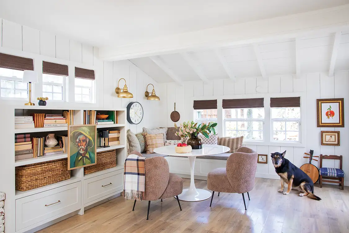 dining nook in renovated cozy home with character