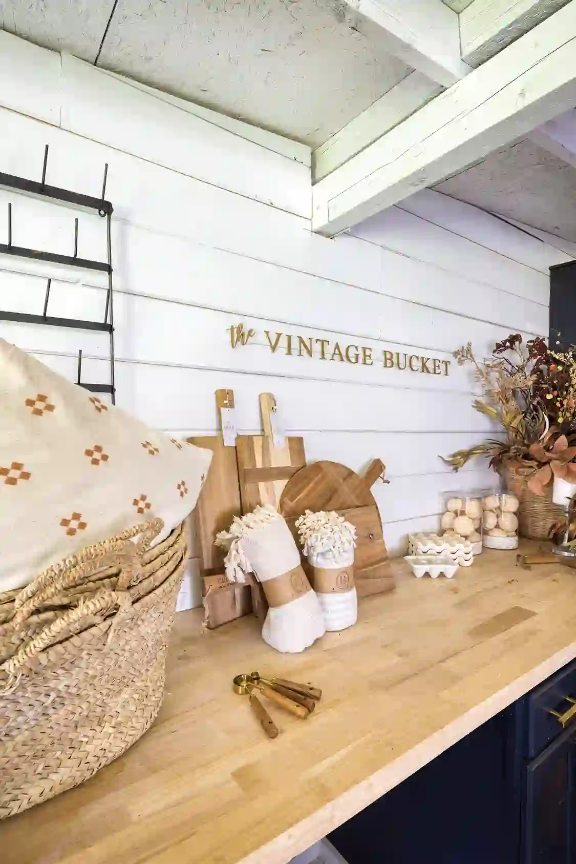The Vintage Bucket staging and work area