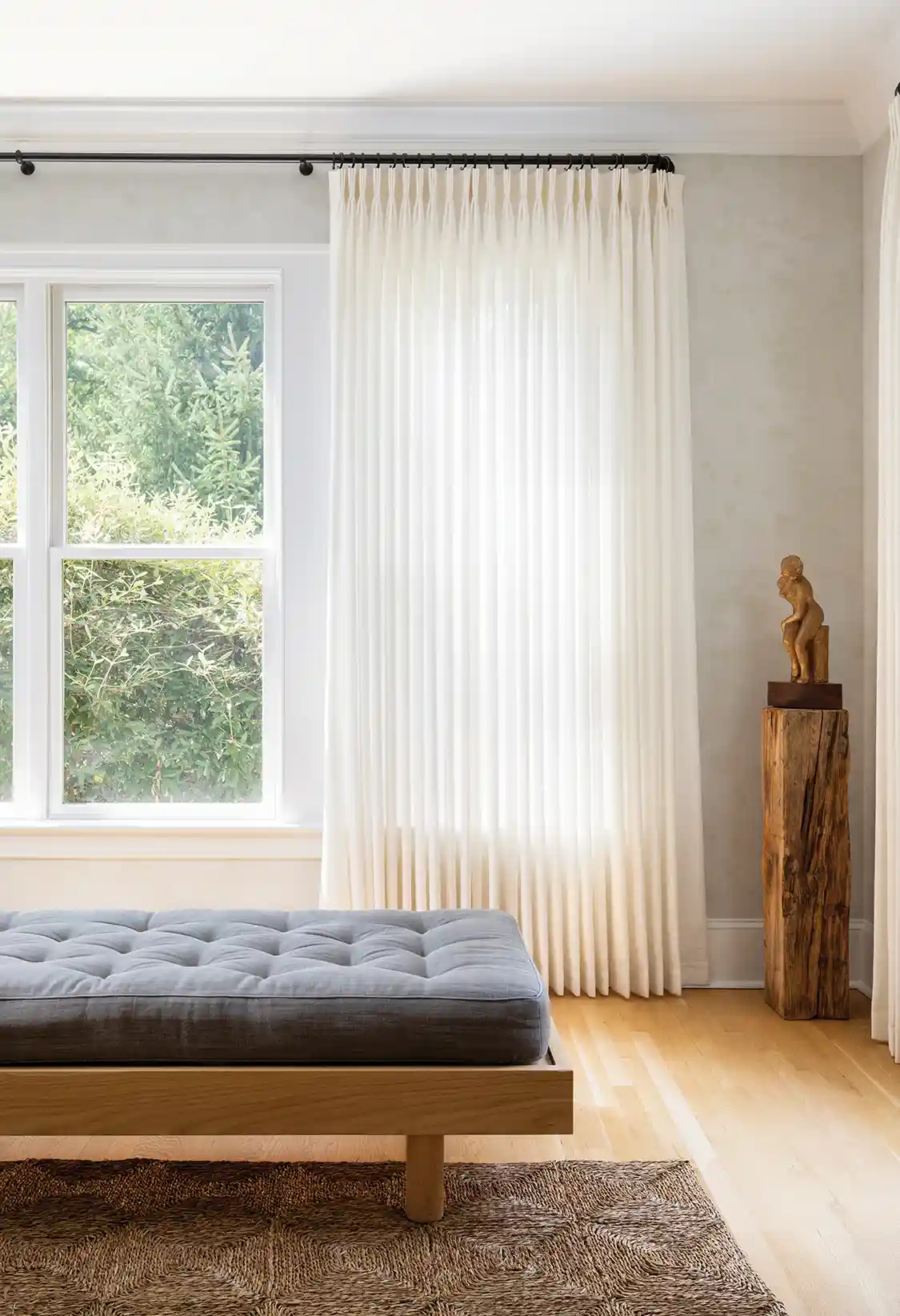 wallpaper in calming bedroom
